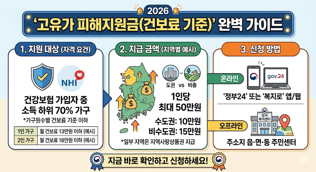 2026 고유가 피해지원금: 건강보험료 기준 건보료