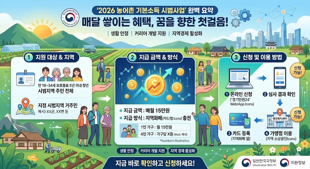 농어촌 기본소득 시범사업 - 매달 15만원 농어촌