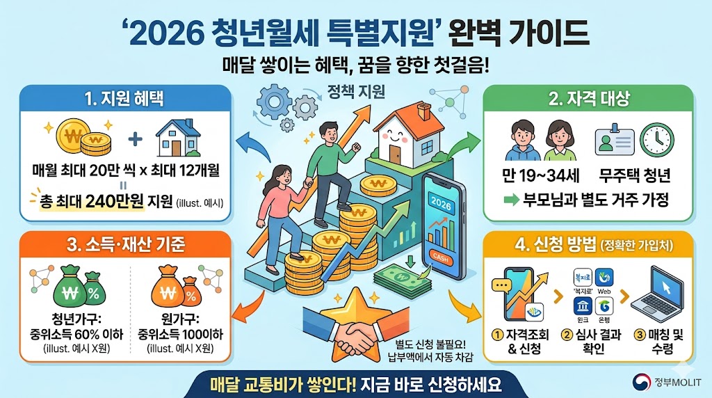청년월세 특별지원: 월 20만원 지원금 청년월세