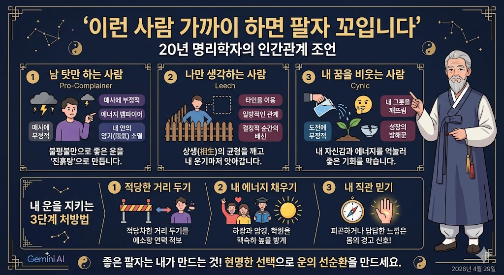 반드시 멀리해야 할 사람들의 특징 3가지-20년 명리학자 조언 팔자