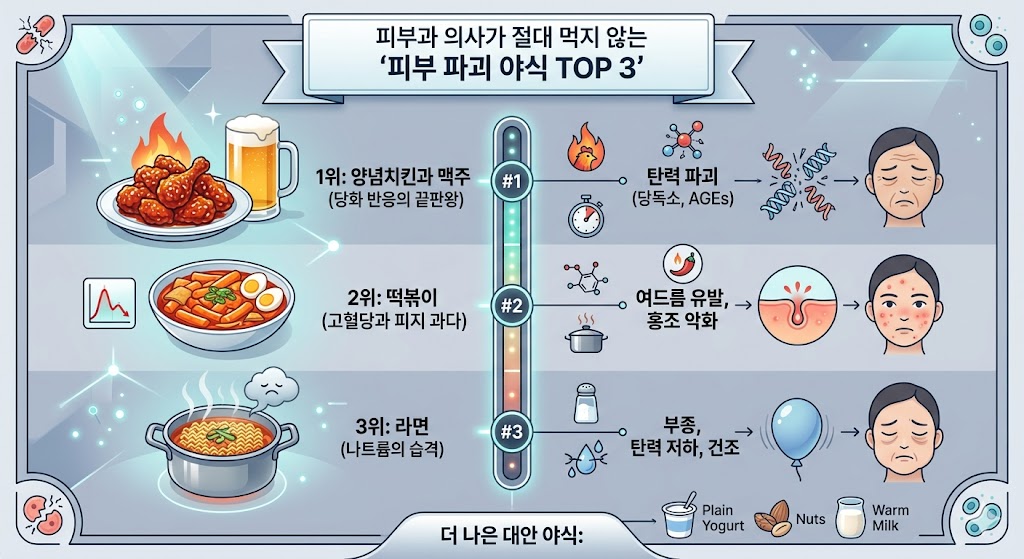 피부파괴 야식 TOP 3 피부파괴
